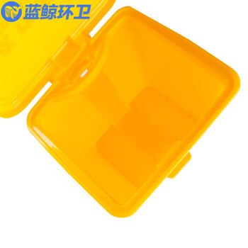 蓝鲸环卫 脚踏60L 加厚医疗垃圾桶医院黄色垃圾箱 带盖废物收纳桶LJHW-1011