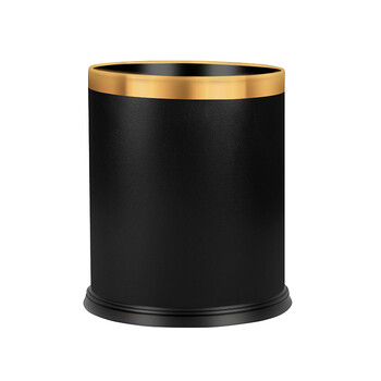 庄太太【黑色10L塑料双层】酒店客房无盖阻燃塑料双层垃圾桶
