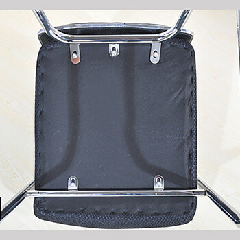 穆运 工业生产工作椅会议室办公椅网布会议椅子弓形靠椅黑色透气网布900*400*400