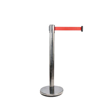 元汗098不锈钢一米线护栏杆 2米线 红色 伸缩隔离带安全警示柱银行排队警戒线