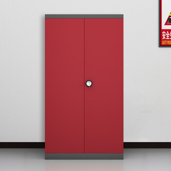 金兽防静电工具柜GC1039钢制工具收纳柜铁皮柜双抽两层板带挂板灰红色