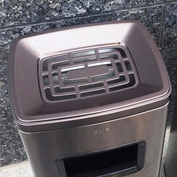 迪恩斯（DEANS）不锈钢酒店大堂烟灰桶立式电梯口垃圾桶带烟灰缸商场办公室商用灭烟果皮桶 黑金