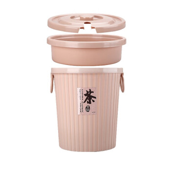 蓓尔蓝 FW1380 茶渣桶 办公室过滤桶塑料茶水桶 废茶滤茶桶 圆形咖啡色大号