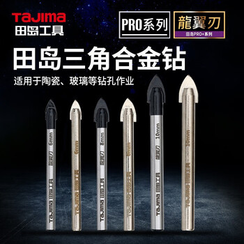 田岛（TAJIMA）XH-TCZ-8 龙翼刃合金三角钻陶瓷玻璃水泥打孔钻头5支装 8mm 1602-2732