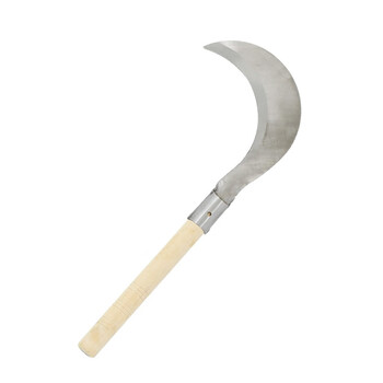 康丽雅 K-0285 木柄弯头镰刀 环卫绿化割草刀砍柴刀农用刀开荒刀 银色小号