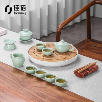 佳佰【京东自有品牌】整套功夫茶具套装家用日式简约客厅陶瓷泡茶壶