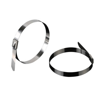 飞尔（FLYER）201不锈钢扎带 白钢滚珠自锁式金属箍扎带 100根/包【7.9×500MM】