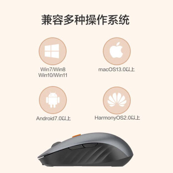联想（Lenovo） 无线蓝牙双模鼠标 便携办公鼠标 人体工程学设计 适用台式机一体机笔记本平板 Howard黑色