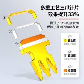 安普康（AMPCOM）电话水晶头4芯 电信工程级6P4C语音电话线连接头高品质RJ11镀金15U电话机接插头100个AMCAT34100