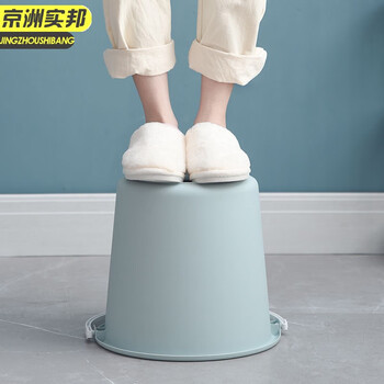 京洲实邦 樱粉 宿舍学生洗浴三件套水桶洗脸盆面盆水瓢勺套装塑料加厚水桶JZSB-8032