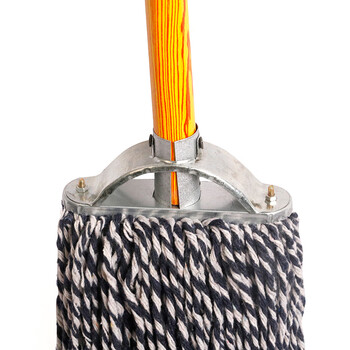 庄太太【蓝白15cm木杆】工厂物业老式木杆棉线拖把吸水拖布ZTTTB-3