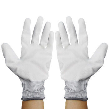 劳博士 PU涂掌手套 灰L-10双 劳保耐磨涂层工作装卸13针织 tz013