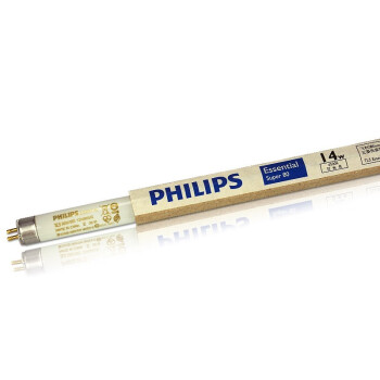 飞利浦（PHILIPS）照明企业客户 T5 日光荧光灯灯管 三基色格栅灯管 14W 0.6米 白光 6500K 整箱40支 