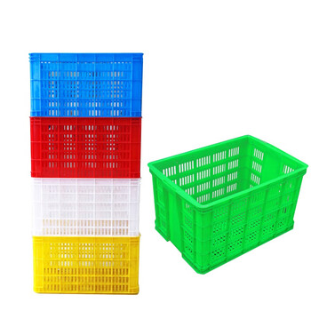 时通塑料筐周转筐加厚长方形水果蔬菜快递物流收纳框服装筐600*425*350mm周转筐575-350