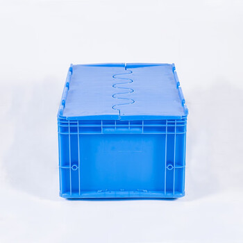 知旦 物流箱 外径:600*400*280mm运输箱分类盒零件盒搬运箱仓库整理箱收纳箱 ZWL-600280F 蓝色翻盖
