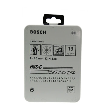 麻花钻头1 F 博世/BOSCH 2607019116 19支套装硬质合金