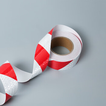 Matsuki玛塔思 晶格反光警示胶带 车身警示标识贴汽车货车交通反光物业施工划线蜂窝反光条 5cm*25m斜纹红白