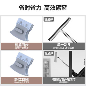 亿丽佳 强磁擦玻璃神器16-30mm 单双层中空玻璃擦通用 户外高层刮擦窗器 6件/组