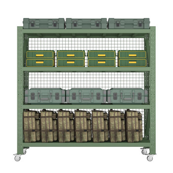 知旦移动仓储货架ZD8130置物架收纳架带轮带网2000*600*2000mm承重500KG军绿色