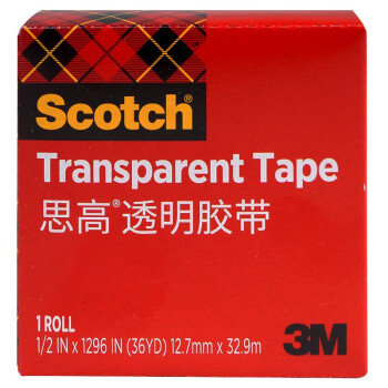3M 思高 胶带 600高级透明胶带 12.7mm×32.9m 600-CH33