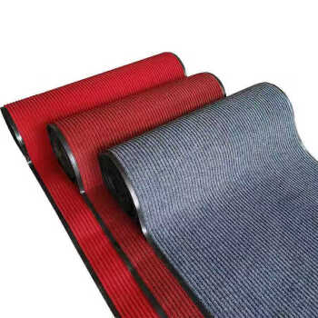 靓派 LIANGPAI PVC双条纹地垫 吸水除尘垫防滑商用耐磨地毯 走廊门口防滑垫 0.9*15M