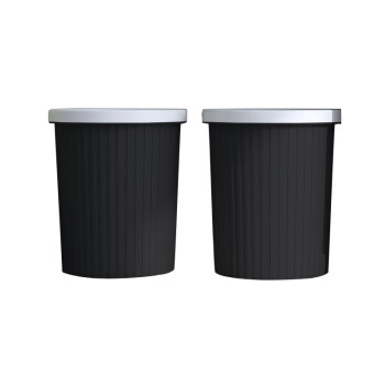 冠峰 2个黑色小+大 垃圾桶带压圈创意大号分类塑料大容量纸篓GNG-431