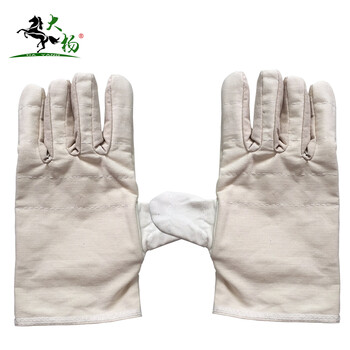 大杨036加宽加厚帆布手套 10双 双层工地耐磨防滑抗撕裂防护手套