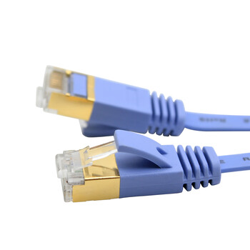 凌科朔(LINKSHIRE)六类扁平网线 CAT6类成品纯铜高速千兆镶金头网络连接线跳线 蓝色 5米