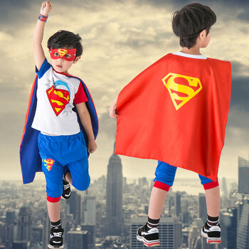 六一男童人套装宝宝走秀表演服cosplay儿童面具化妆舞会服装 超人