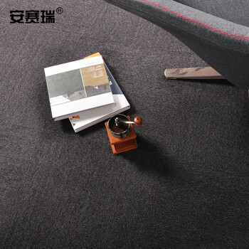 安赛瑞 方块拼接地毯 (4片装）PVC拼接办公室地毯 酒店公司工程写字楼商用地毯 单片50×50cm 纯黑色 24046