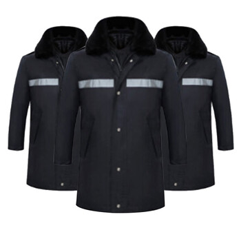 聚远 JUYUAN 1001 保安军大衣 棉大衣 加厚劳保棉袄 防寒服反光棉服 中长款(反光)