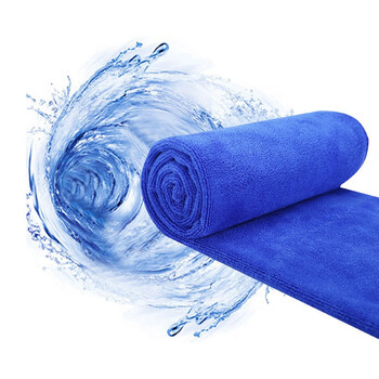 驼铃纵横 QJGJ0007 家政清洁保洁洗车吸水毛巾一次性抹布细纤维百洁布 35*75蓝色