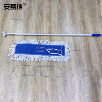 安赛瑞 商用平板排拖把（4把装）宽60cm 商用平板排拖把 酒店物业医院清洁拖把学校棉纱拖把墩布12876