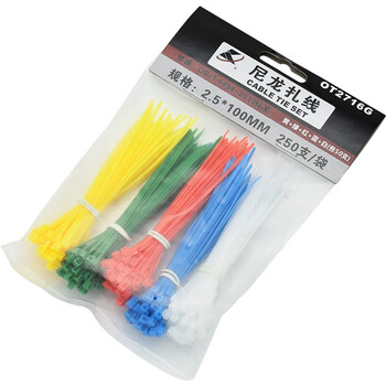 卡夫威尔 自锁式尼龙扎带彩色小号 理线束线捆扎扎线带 1.8*100mm 黄绿红蓝白各50支 OT2716G