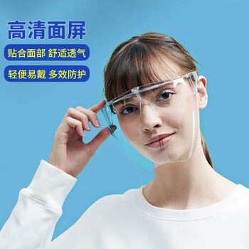 者也（ZYE）大视野高清防雾全面防护面屏双层镜片抗冲击防飞尘沙石面罩 防雾面屏透明款