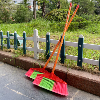 兰诗（LAUTEE）618-Y 环卫物业扫把笤帚 斜杆宽头硬毛木柄扫把