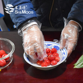 塞莫诗一次性PE手套 防水防油 100只/袋 PE100只P901TR 均码