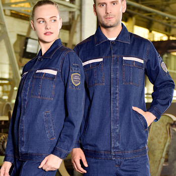 星工（XINGGONG）防静电牛仔工作服套装  纯棉防烫耐磨电焊工程服 汽修安全防护劳保服 180/2XL