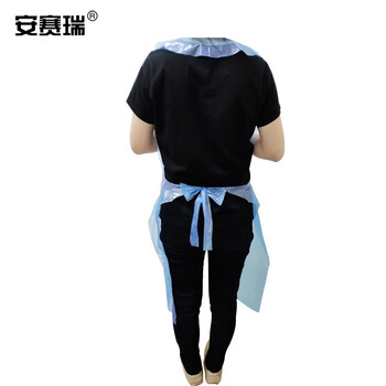 安赛瑞 一次性塑料围裙 防水防油防油漆颜料一次性围裙 蓝色 均码（100条装） 11377