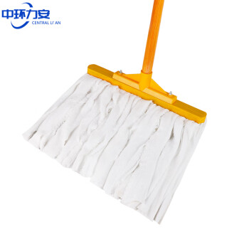 中环力安 白毛巾布40cm 企业工厂木杆螺纹毛巾布吸水拖把ZHLA-8074