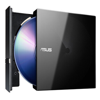华硕8倍速 USB2.0 外置移动DVD光驱 黑色 无刻录功能 (兼容Win7、Win10和苹果 操作系统/SDR-08B1-U)