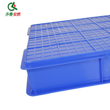 齐鲁安然 加厚塑料周转箱 物流箱 流水线储物箱 零件盒 方盘胶箱 塑料筐 胶筐 养殖盘【红色 2#方盘】
