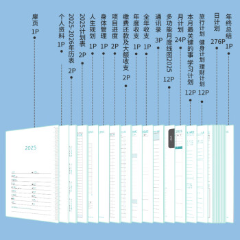 嘉然恒 日程本2025蛇年每日计划本一天一页B5带日期笔记本本子高颜值效率手册日历式记事本可定制 效率款灰色