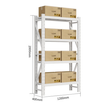 天旦钢制货架TD-H1001置物架货物整理架1200*400*2000mm承重150KG/层灰白