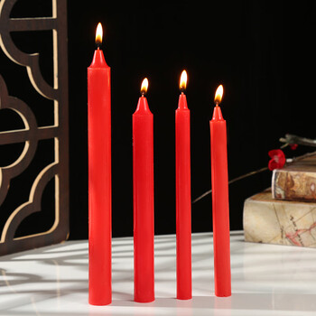 铂特体 蜡烛家用应急照明蜡烛停电无烟蜡烛室内耐烧大号长杆加粗 红蜡烛2cm*20cm(10根装)