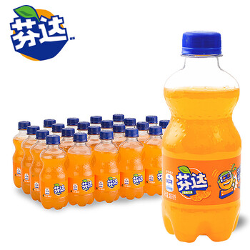 迷你芬达橙味汽水碳酸饮料300ml24瓶整箱装可口可乐小瓶装批发芬达300