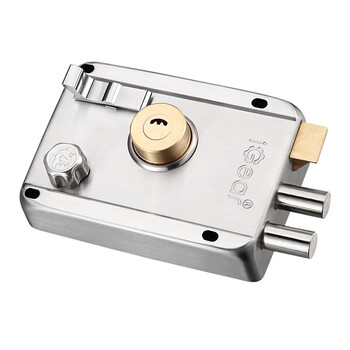 iGear 防盗门锁外装门锁不锈钢大门铁门木门老式门锁双保险 右开 JW-3001-R