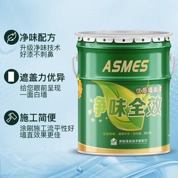 阿斯密 ASMES 净味全效内墙漆 乳胶漆墙面漆 环保全效水性涂料白色 18L