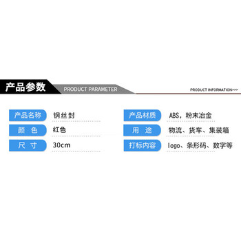 飞尔（FLYER）钢丝铅封 30cm一次性对插式钢丝封条 物流运输集装箱施封锁【红色-1000根】