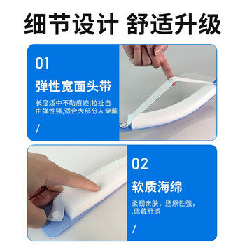 今今隔离面罩头戴式防护面屏一次性防尘防飞沫防液体喷溅防护面罩高清透光面屏 10片装*20包（200片） 